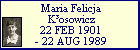 Maria Felicja K�osowicz